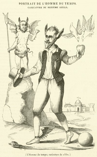 El Hombre del Tiempo, caricatura de 1580 de French School